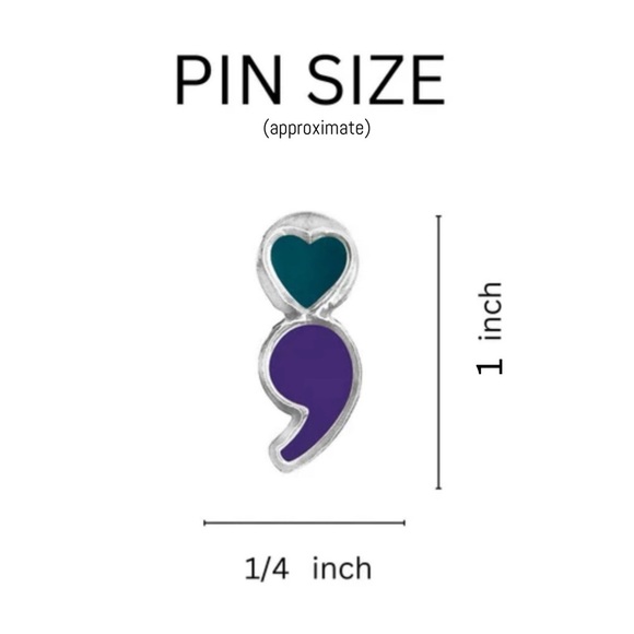 Project Semicolon Suicide Prevention Mental Health Awareness Enamel Pin NEW - Picture 5 of 11